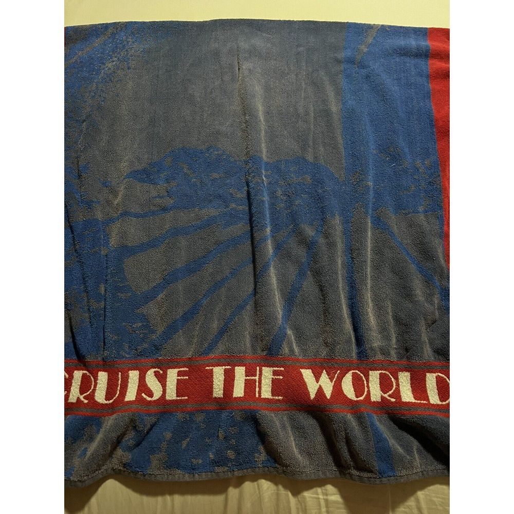 vtg tropical escape beach towel‎ Cruise The World 100% cotton
